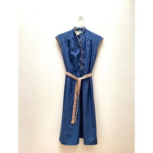 Vintage - Blue Button Down 90s Sleeveless Dress